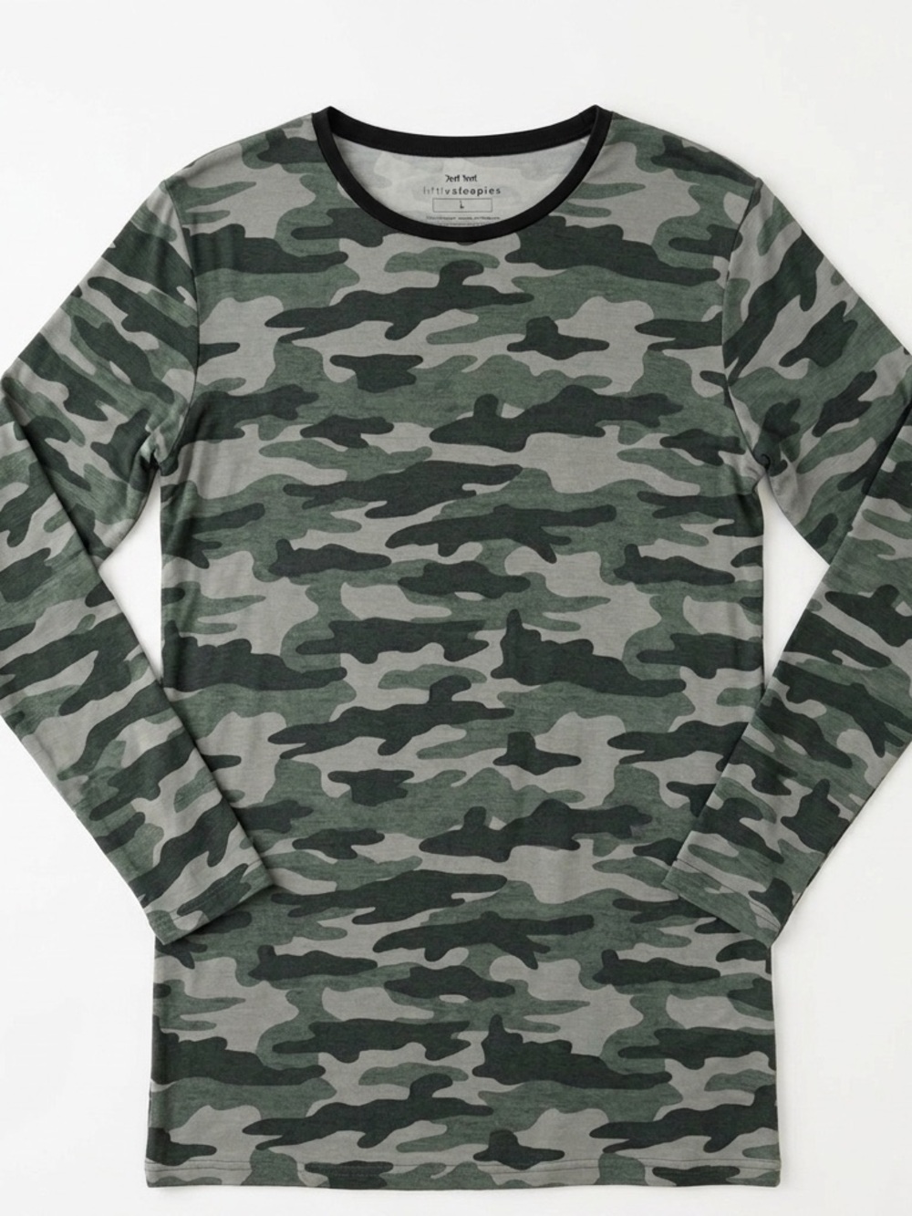 Little Sleepies Women’s Bamboo Sleep Shirt Green Camo Size L Soft Stretch Pajama